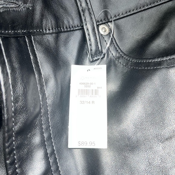 Woman’s Gap Faux leather vintage slim high rise pants. Size 32/ 14 Regular Black - Picture 9 of 14
